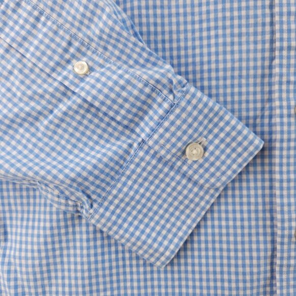 Vineyard Vines Check Whale Button-Down Large Cotton Blue Casual Long Sleeve Men - Picture 4 of 16